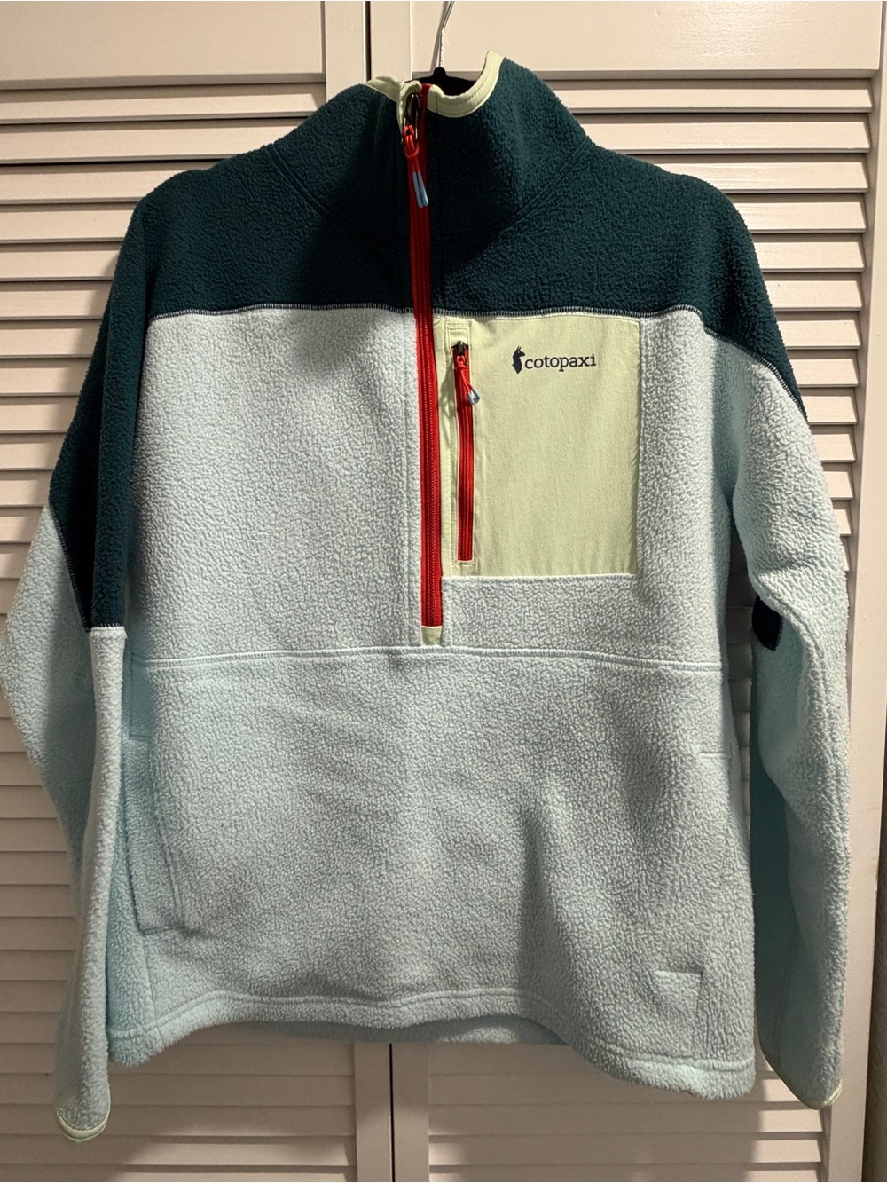 Cotopaxi Women’s Zip Fleece - Light Blue, Dark Teal & Pale Green